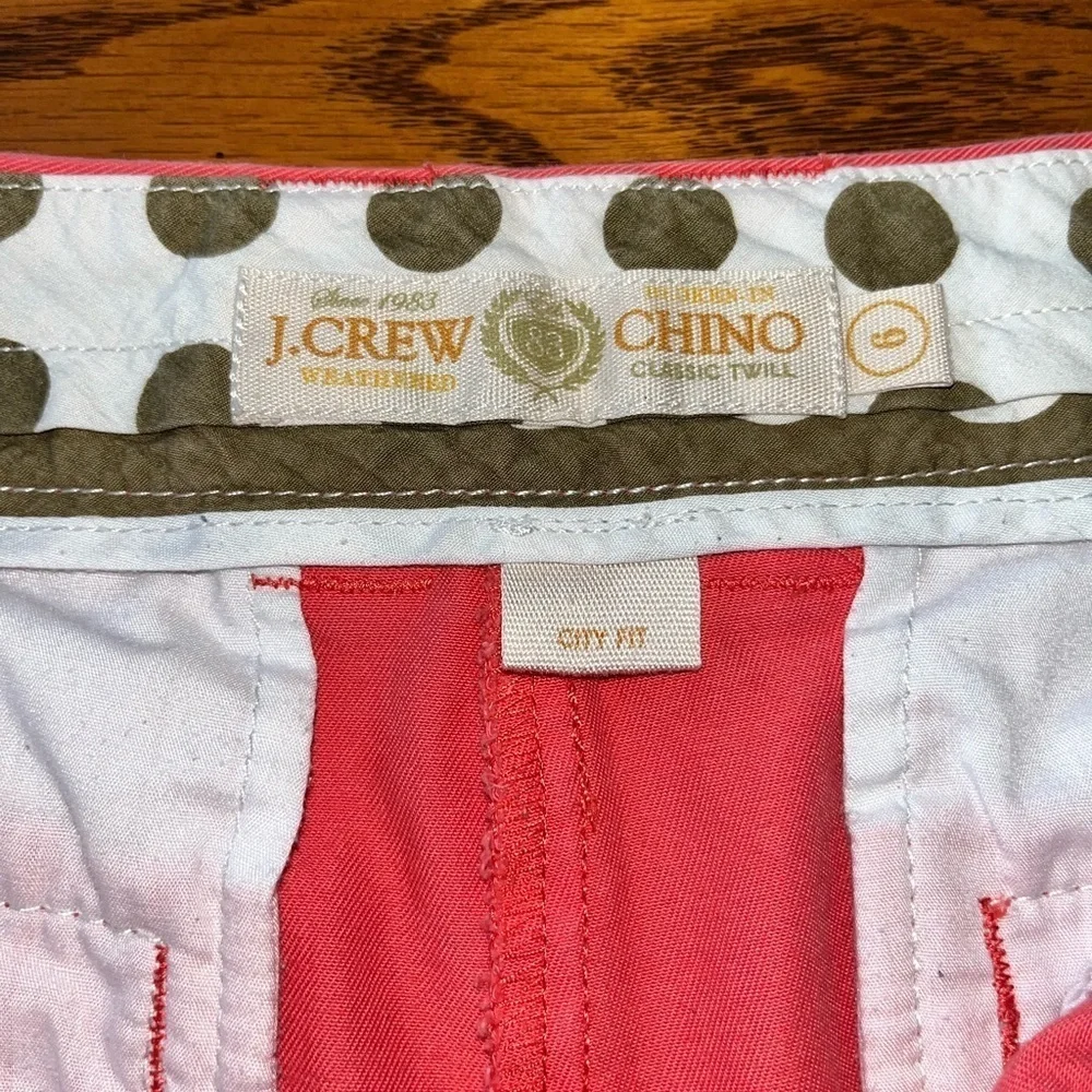 J. Crew Classic Twill Chino City Fit Pink Coral Size 6